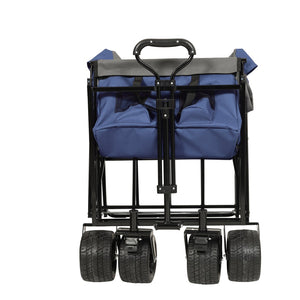 English Elm 480lbs Folding Utility Wagon with Canopy All-terrain Wheels Steel Frame Outdoor Hauler W2932P326773