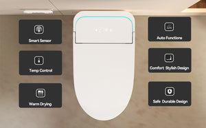 English Elm Unique Smart One Piece Toilet Bidet Combo with Auto Lid Warm Air Dryer Heated Seat W3133P476384