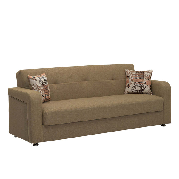English Elm PrimeNest Concorde Collection Upholstered Convertible Sofabed with Storage, Chenille Leatherette Seating Brown B030P286479