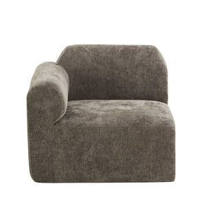 English Elm 111" Curved Sectional Sofa Set Plush Lamb Wool Upholstery Deep Seat Ottoman Lounge Dark Brown N767P371305D