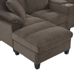 English Elm Swivel Barrel Accent Chair Chenille Tufted Round Club Seat for Living Room Lounge Brown N719S002180D