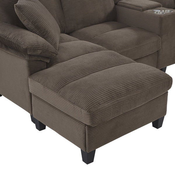 English Elm Swivel Barrel Accent Chair Chenille Tufted Round Club Seat for Living Room Lounge Brown N719S002180D