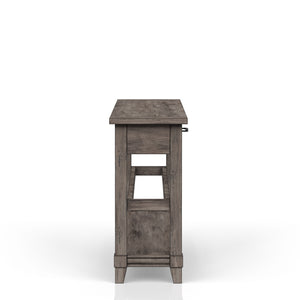 English Elm Console Rustic Gray Console Table with Wine Rack, Two Drawers & Lower Shelf — Solid Wood MDF Charm B2699P208930