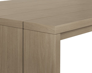 Sunpan Viga 94.5" Solid Teak Dining Table - Modern Outdoor Design with Water-Resistant Properties Drift Brown