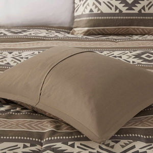 English Elm 5 Stripe Herringbone Comforter Set with Throw Pillows Full/Queen — Southwestern Striped Microfiber Cozy Brown 23.82 L x 19.29 W x 12.2 H B035P266668