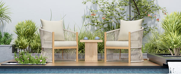 English Elm Christopher Knight Home® - [Set Of 2] Modern Beige Curved Aluminum Lounge Chairs With Plush Cushions For Outdoor Comfort N767P237033B_2