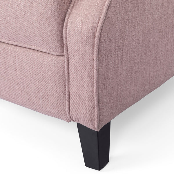 English Elm Christopher Knight Home® - 28" 28" Wide Manual Wing Chair Recliner Light Pink Fabric Push-Back Tufted Diamond Stitch Cozy Elegance 68629.00LBLSH