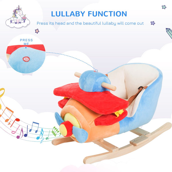 English Elm Kids Giraffe Plush Ride on Rocking Toy with Musical Ear Button and Safety Belt T3971P383941
