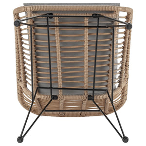 English Elm Antibes 3-Piece Modern Outdoor Conversation Set For Patios With Stylish Tan And Gray Cushions B365P398238