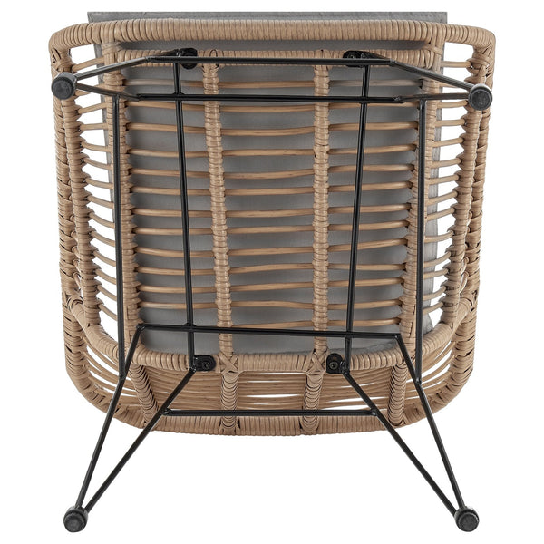 English Elm Antibes 3-Piece Modern Outdoor Conversation Set For Patios With Stylish Tan And Gray Cushions B365P398238