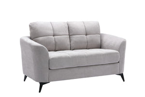 English Elm Carlotta Tufted Woven Fabric Sofa Set Mid-century Style with Black Metal Legs B2749S00143