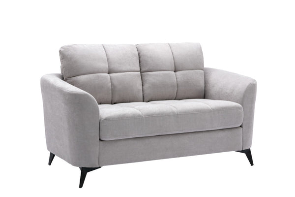 English Elm Carlotta Tufted Woven Fabric Sofa Set Mid-century Style with Black Metal Legs B2749S00143