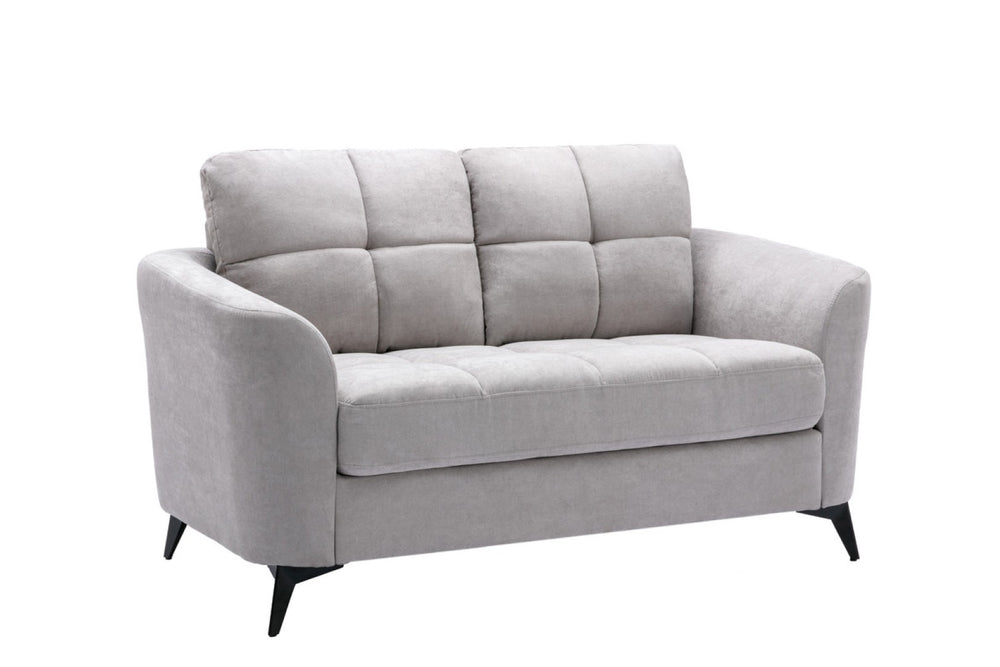 English Elm Carlotta Tufted Woven Fabric Loveseat with Pocket Coil Support and Metal Legs B2749S00141