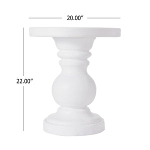 English Elm 20 Inch Handcrafted Mgo Cylindrical Side Table for Patio Living Room Use N772P390676W