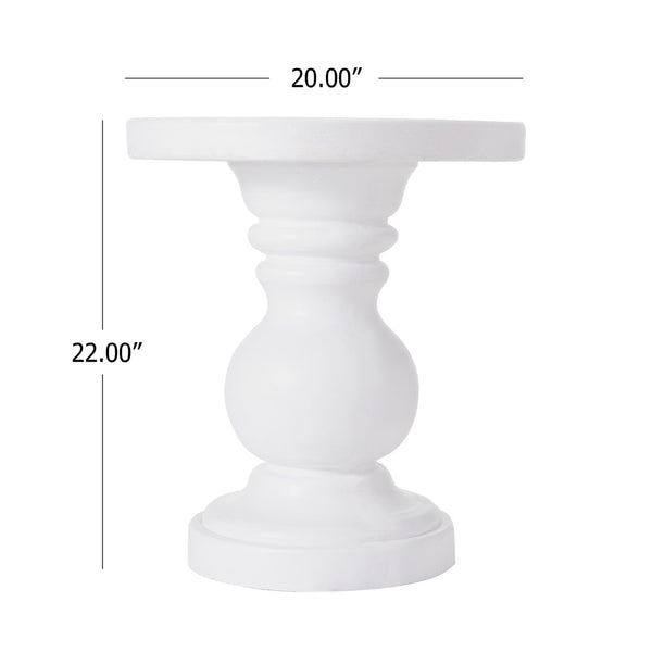 English Elm 20 Inch Handcrafted Mgo Cylindrical Side Table for Patio Living Room Use N772P390676W