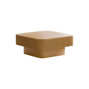 English Elm 31.5'' Square Wood Veneer Flip Top Storage Coffee Table with Slat Detail for Living Rooms Natural Wood W1435P375245
