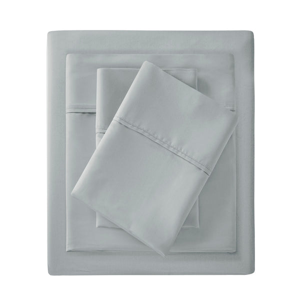 JLA Home Madison Park - Cotton premium sateen pillowcases with peached finish, OEKO-TEX softness, wrinkle-resistant luxury Grey MP21-4854