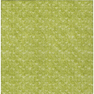 Homeroots 3' X 5' Moss Green Geometric Washable Non Skid Indoor Outdoor Area Rug Aloe Polyester 560031