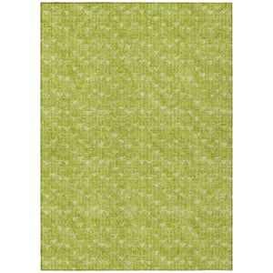Homeroots 3' X 5' Moss Green Geometric Washable Non Skid Indoor Outdoor Area Rug Aloe Polyester 560031