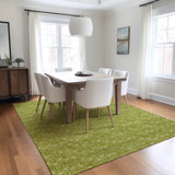 Homeroots 3' X 5' Moss Green Geometric Washable Non Skid Indoor Outdoor Area Rug Aloe Polyester 560031