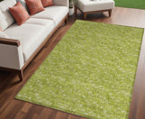 Homeroots 5' X 8' Moss Green Geometric Washable Non Skid Indoor Outdoor Area Rug Aloe Polyester 560032