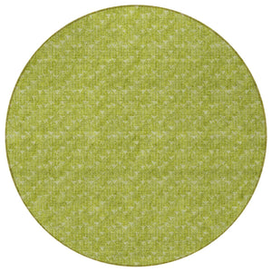 Homeroots 8' Runner Moss Green Geometric Washable Non-skid Rug For Indoor And Outdoor Elegance And Style 8' Round Polyester 560033