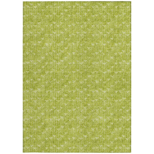 Homeroots 8' X 10' Moss Green Geometric Washable Non Skid Indoor Outdoor Area Rug Aloe Polyester 560034