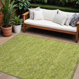 Homeroots 8' X 10' Moss Green Geometric Washable Non Skid Indoor Outdoor Area Rug Aloe Polyester 560034