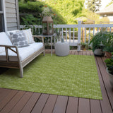 Homeroots 8' X 10' Moss Green Geometric Washable Non Skid Indoor Outdoor Area Rug Aloe Polyester 560034