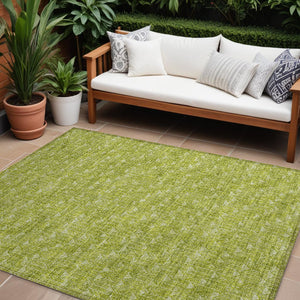 Homeroots 8' Runner Moss Green Geometric Washable Non-skid Rug For Indoor And Outdoor Elegance And Style 10' X 14' Polyester 560036