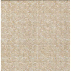 Homeroots 8' Runner Moss Green Geometric Washable Non-skid Rug For Indoor And Outdoor Elegance And Style 3' X 5' Polyester 560040