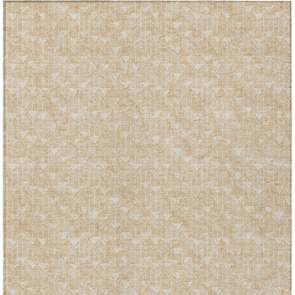 Homeroots 8' Runner Moss Green Geometric Washable Non-skid Rug For Indoor And Outdoor Elegance And Style 3' X 5' Polyester 560040