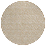 Homeroots 8' Round Tan Round Geometric Washable Non Skid Indoor Outdoor Area Rug Beige Polyester 560042