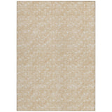 Homeroots 8' X 10' Tan Geometric Washable Non Skid Indoor Outdoor Area Rug Beige Polyester 560043