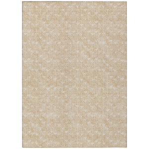 Homeroots 8' X 10' Tan Geometric Washable Non Skid Indoor Outdoor Area Rug Beige Polyester 560043