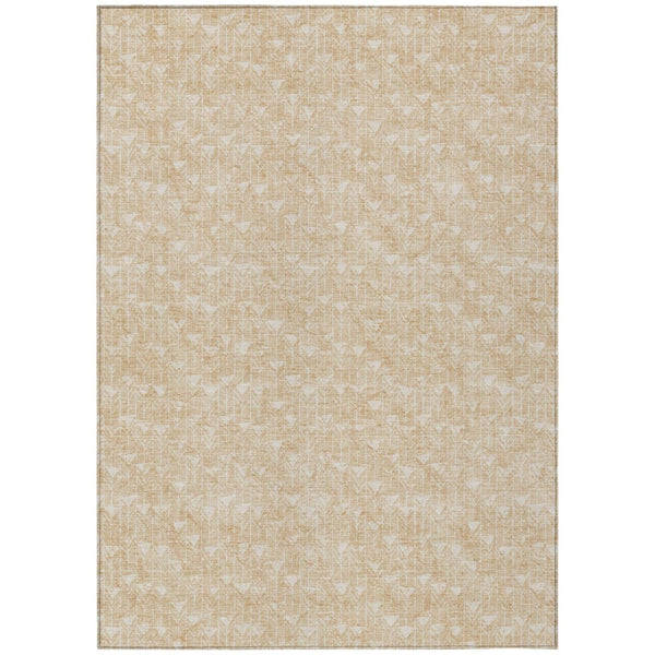 HomeRoots 5' Moss Green Geometric Indoor Outdoor Area Rug - Washable, Non-Skid, Stain-Resistant Design 9' X 12' 560044