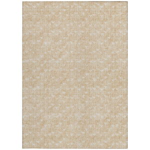Homeroots 10' X 14' Tan Geometric Washable Non Skid Indoor Outdoor Area Rug Beige Polyester 560045