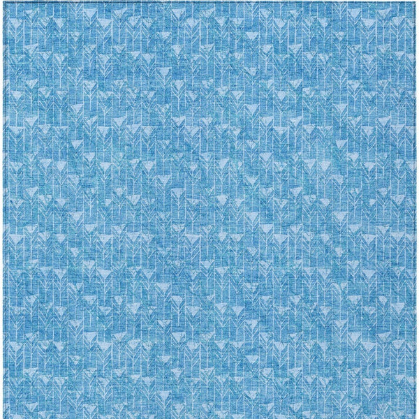 Homeroots 8' Runner Moss Green Geometric Washable Non-skid Rug For Indoor And Outdoor Elegance And Style 3' X 5' Polyester 560049