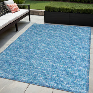 Homeroots 8' Runner Moss Green Geometric Washable Non-skid Rug For Indoor And Outdoor Elegance And Style 5' X 8' Polyester 560050
