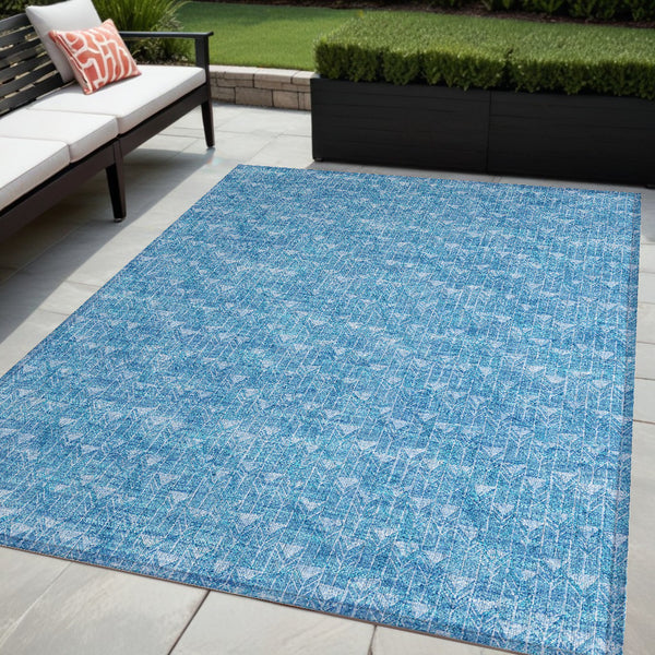 Homeroots 8' Runner Moss Green Geometric Washable Non-skid Rug For Indoor And Outdoor Elegance And Style 5' X 8' Polyester 560050