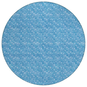 HomeRoots 5' Moss Green Geometric Indoor Outdoor Area Rug - Washable, Non-Skid, Stain-Resistant Design 8' Round 560051