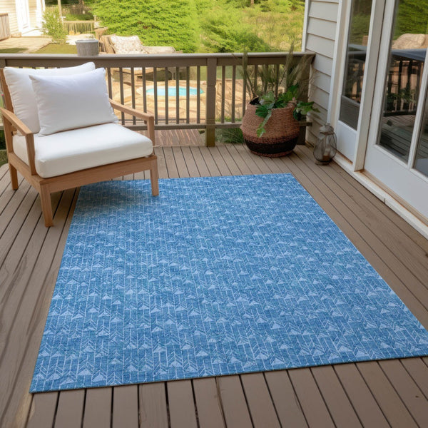 Homeroots 8' Runner Moss Green Geometric Washable Non-skid Rug For Indoor And Outdoor Elegance And Style 8' X 10' Polyester 560052