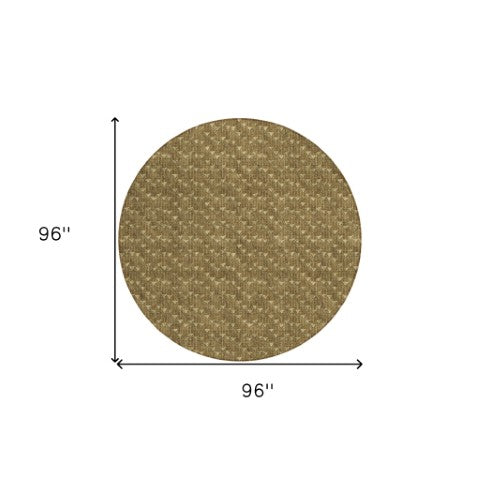 Homeroots 8' Runner Moss Green Geometric Washable Non-skid Rug For Indoor And Outdoor Elegance And Style 8' Round Polyester 560060