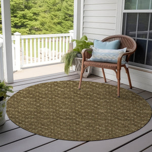 Homeroots 8' Runner Moss Green Geometric Washable Non-skid Rug For Indoor And Outdoor Elegance And Style 8' Round Polyester 560060