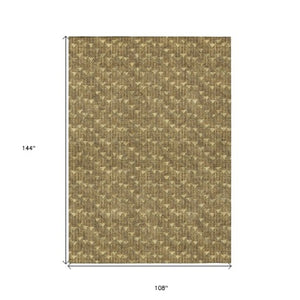 Homeroots 8' Runner Moss Green Geometric Washable Non-skid Rug For Indoor And Outdoor Elegance And Style 9' X 12' Polyester 560062