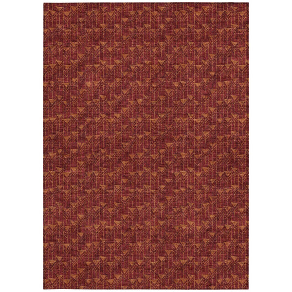 Homeroots 8' Runner Moss Green Geometric Washable Non-skid Rug For Indoor And Outdoor Elegance And Style 3' X 5' Polyester 560067