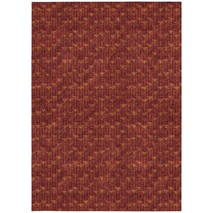 Homeroots 8' Runner Moss Green Geometric Washable Non-skid Rug For Indoor And Outdoor Elegance And Style 5' X 8' Polyester 560068