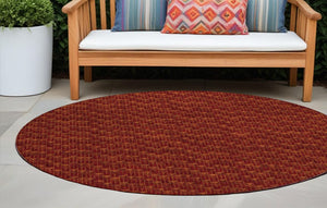 Homeroots 8' Runner Moss Green Geometric Washable Non-skid Rug For Indoor And Outdoor Elegance And Style 8' Round Polyester 560069