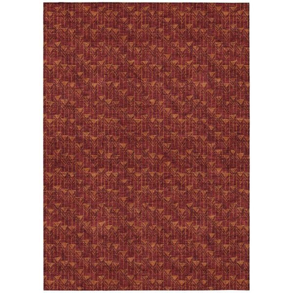 HomeRoots 5' Moss Green Geometric Indoor Outdoor Area Rug - Washable, Non-Skid, Stain-Resistant Design 9' X 12' 560071