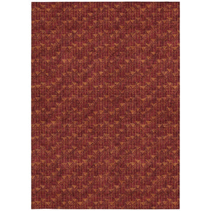 Homeroots 10' X 14' Burgundy Geometric Washable Non Skid Indoor Outdoor Area Rug Burgundy Polyester 560072